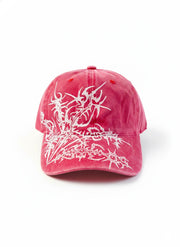 Pink OUTS THORN SCRIPT WASHED CAP
