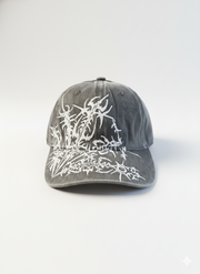 Grey OUTS THORN SCRIPT WASHED CAP