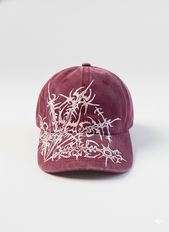 Red OUTS THORN SCRIPT WASHED CAP