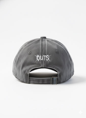 Grey OUTS THORN SCRIPT WASHED CAP