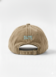 Beige OUTS THORN SCRIPT WASHED CAP