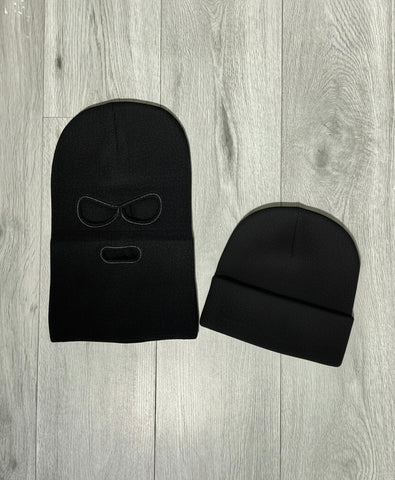 Plain Black OUTS ski mask beanie